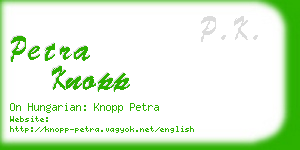 petra knopp business card